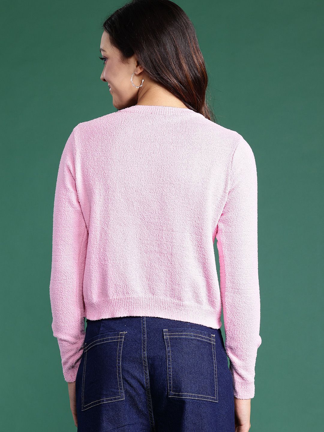 DressBerry Solid Cropped Pullover
