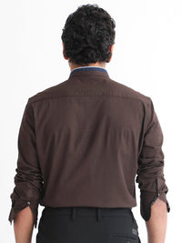 RARE RABBIT Men Tehran Band Collar Slim Fit Shirt