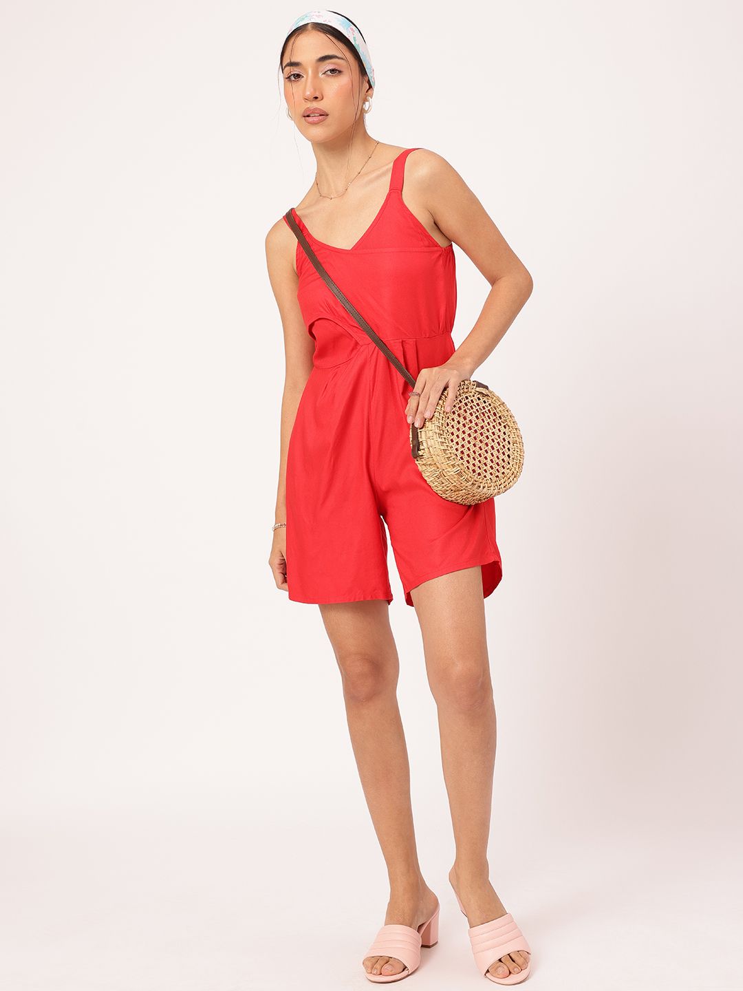 DressBerry Chic & Cheery Strappy Smocked Playsuit