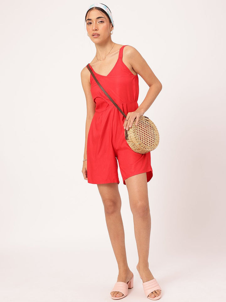 DressBerry Chic & Cheery Strappy Smocked Playsuit