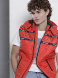 The Indian Garage Co Men Red Solid Padded Detachable Hood Jacket