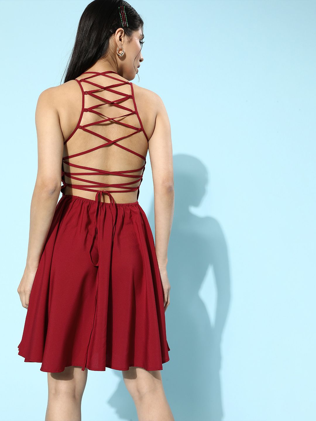 Berrylush Women Gorgeous Red Solid Dress