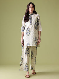 Anouk Floral Print Cotton Kurta with Palazzos