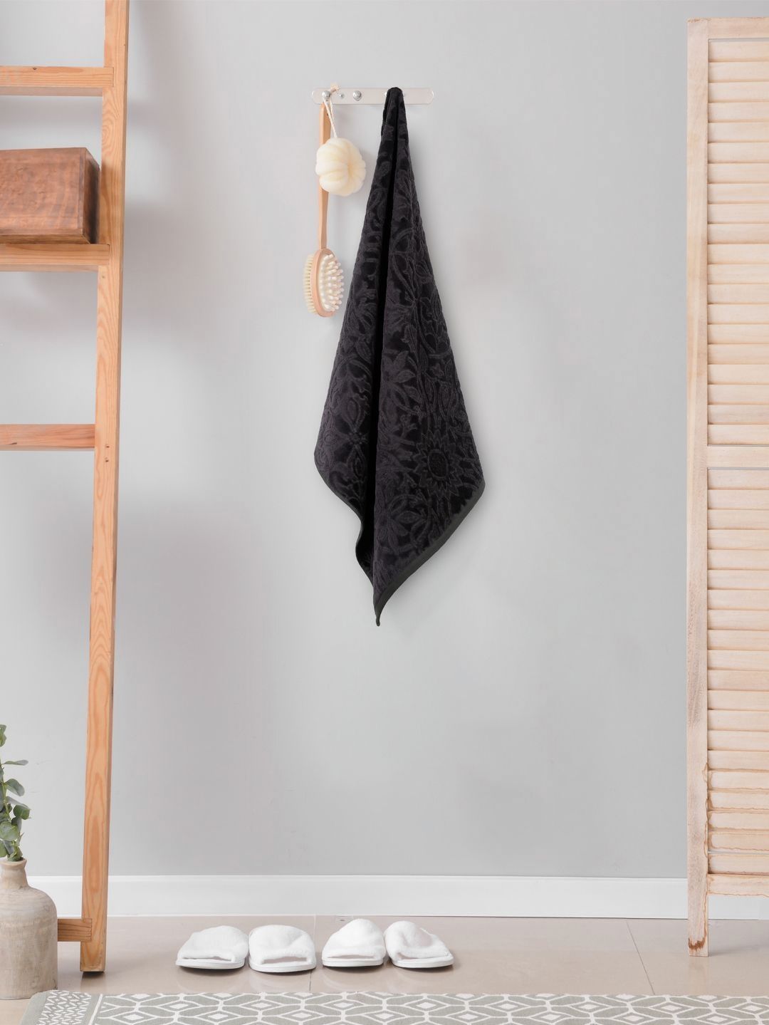 MYTRIDENT Charcoal Cotton 600 GSM Bath Towel