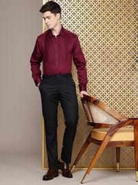 House of Pataudi Pure Cotton Pleated Opaque Party Shirt