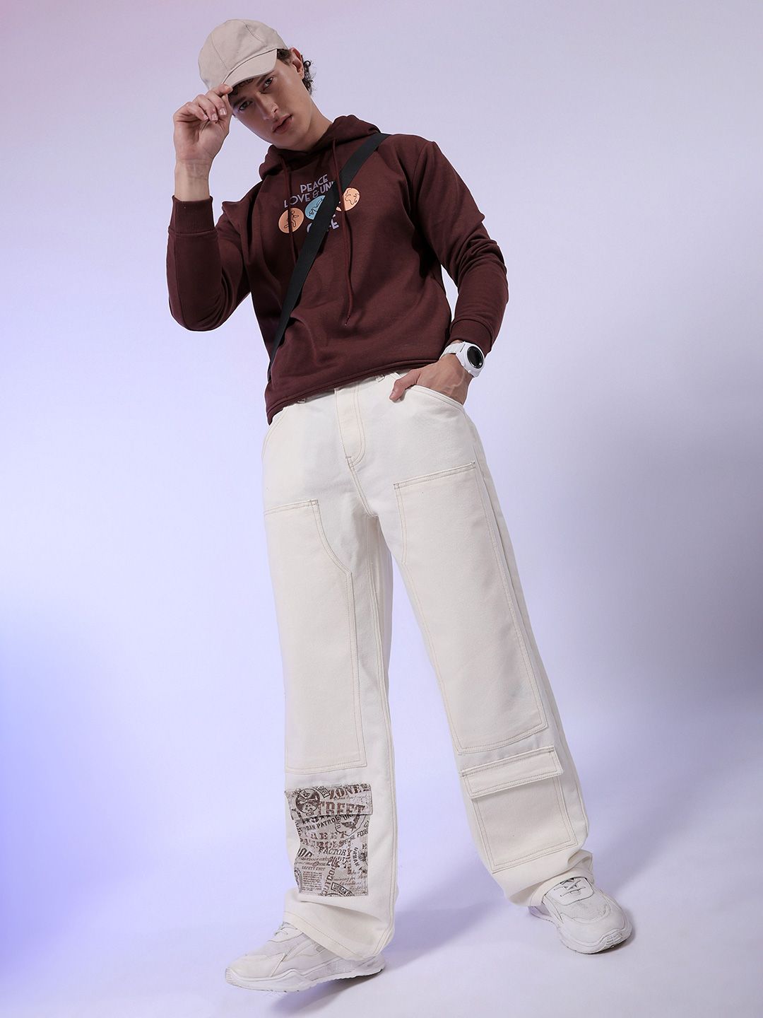 The Indian Garage Co Men White Relaxed Fit Clean Look Jeans