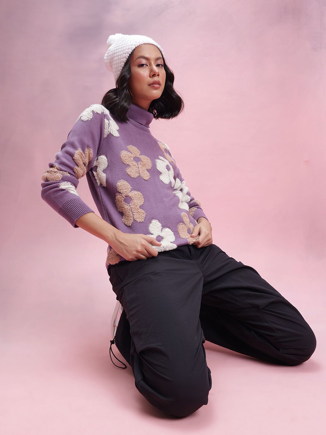 DressBerry Floral Turtle Neck Pullover