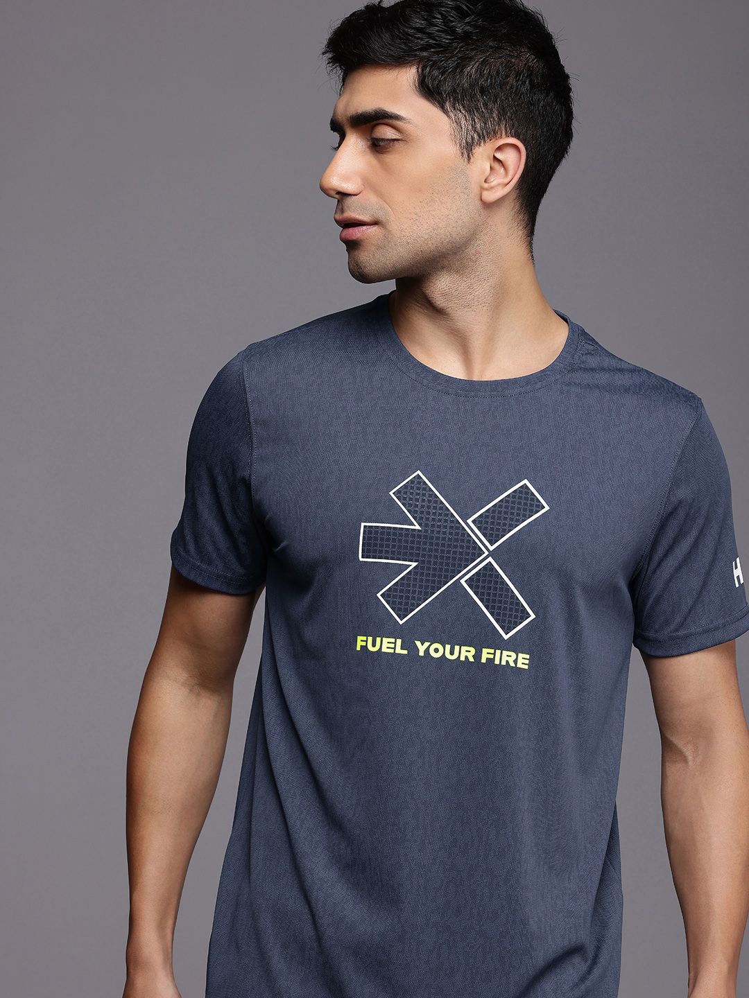 HRX by Hrithik Roshan Sculptflex Brand Logo Printed Training T-shirt