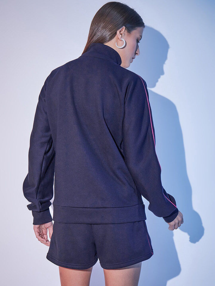 STREET 9 Hih Neck Pure Cotton Sweatshirt and Shorts Co-Ords