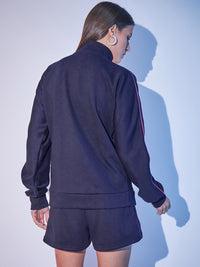 STREET 9 Hih Neck Pure Cotton Sweatshirt and Shorts Co-Ords