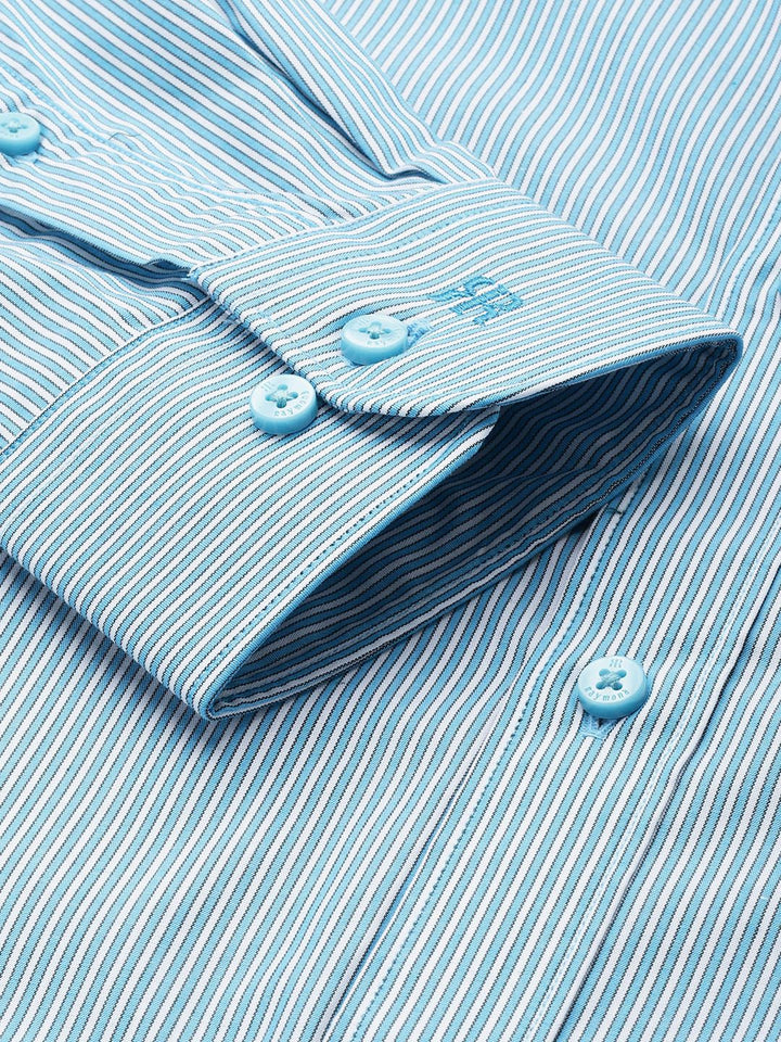 Raymond Pure Cotton  Slim Fit Striped Formal Shirt