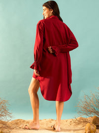 Berrylush  Halter Neck Top Long Sleeve Top & Shirt and Shorts