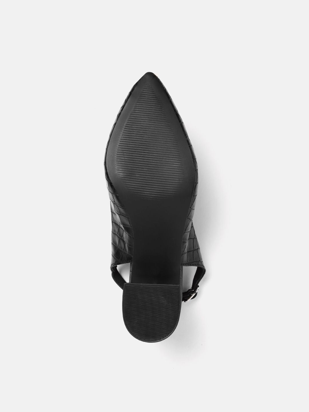 Lino Perros Croc-Textured Block Heel Pumps