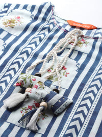 Indo Era Ethnic Motifs Printed Sequinned Pure Cotton Kurta with Trousers & With Dupatta