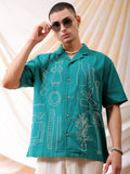 The Indian Garage Co Men Relaxed Fit Embroidery Resortwear Shirt