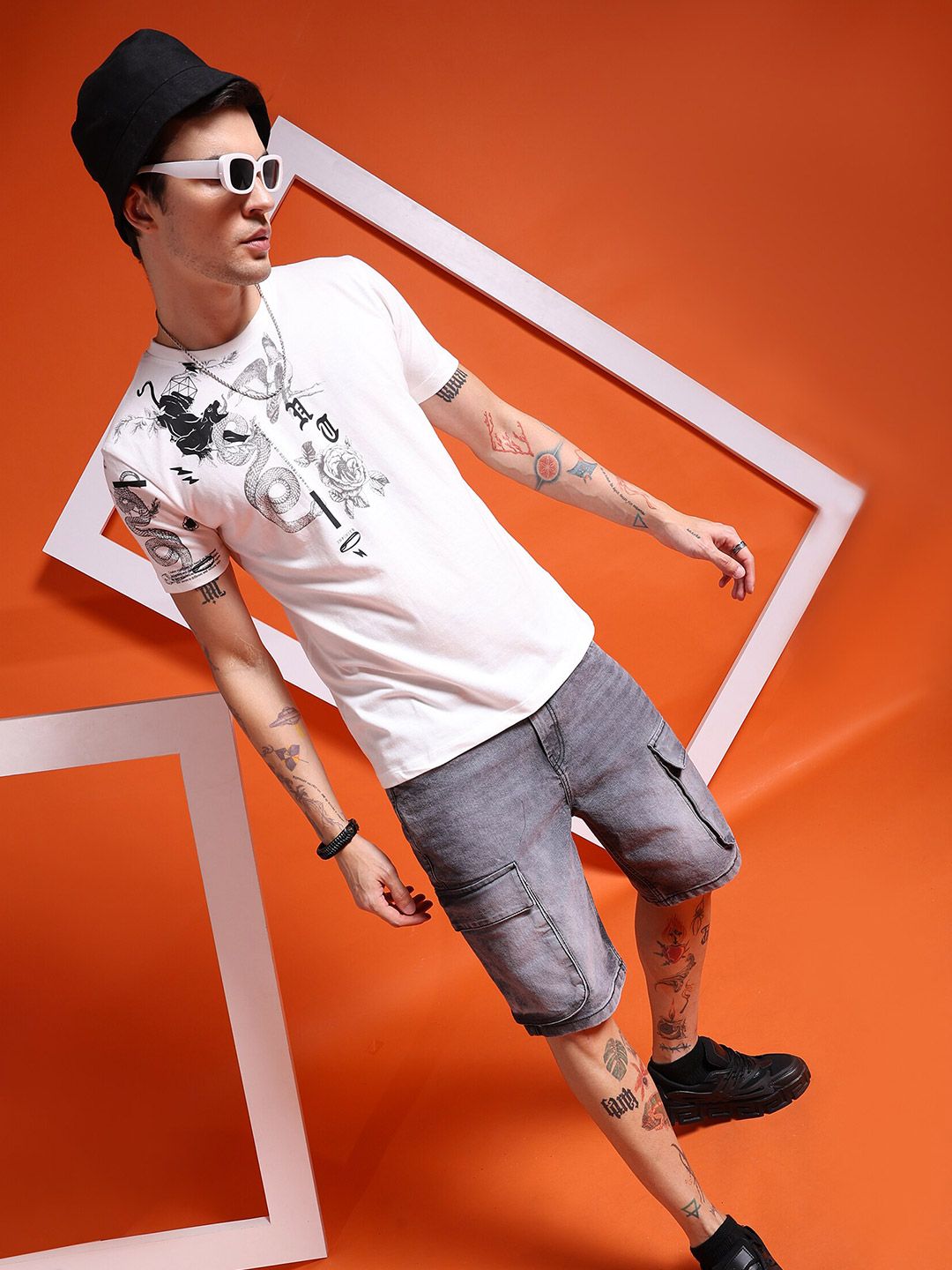 The Indian Garage Co Graphic Printed Round Neck T-shirt