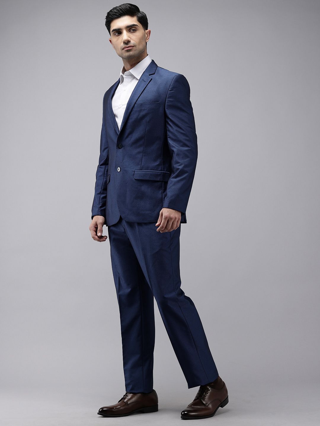 Park Avenue Self Design Single Breasted 2-Peice Suit