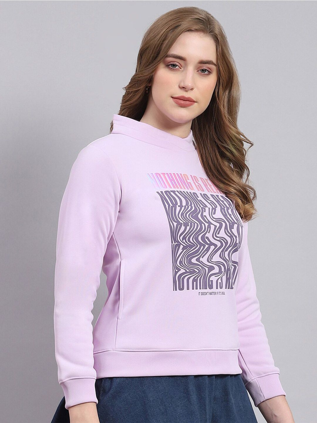 Monte Carlo Printed Mock Collar Pullover Sweatshirt