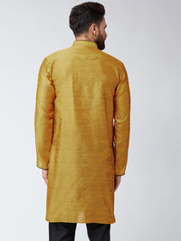 SOJANYA Men Mustard Printed Straight Kurta