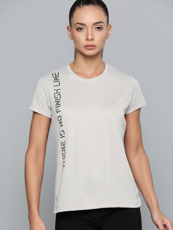 HRX By Hrithik Roshan Running Women Wet Weather Rapid-Dry Typography Tshirts