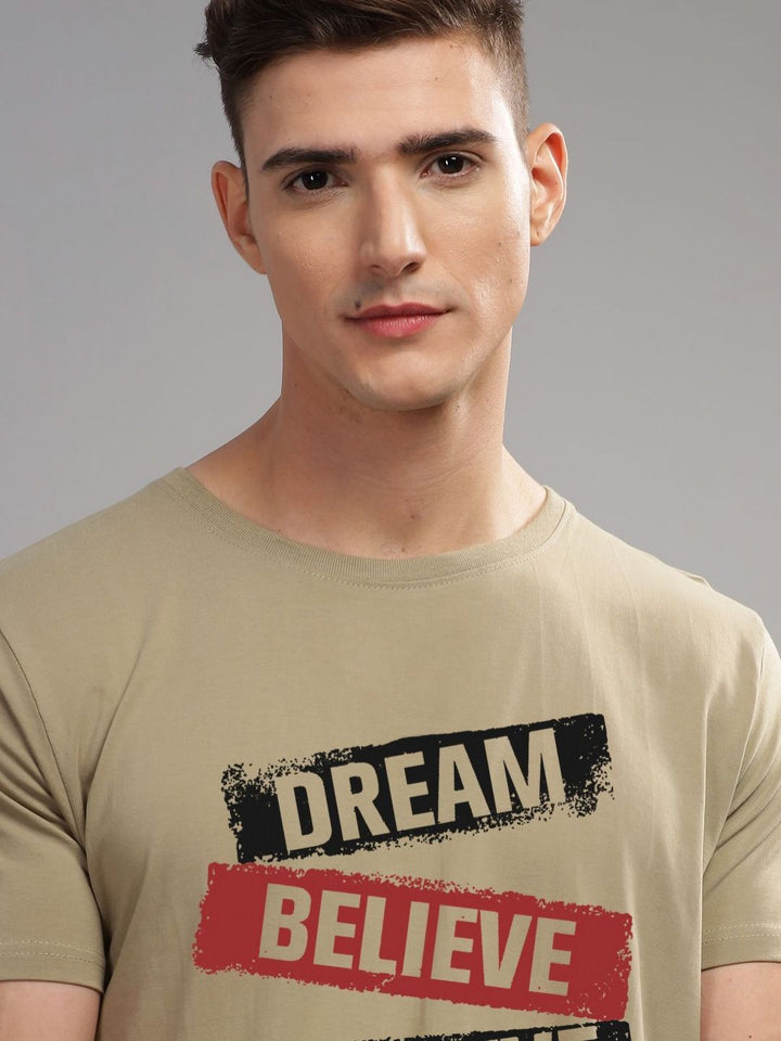 ADRO Men Typography Printed Applique T-shirt