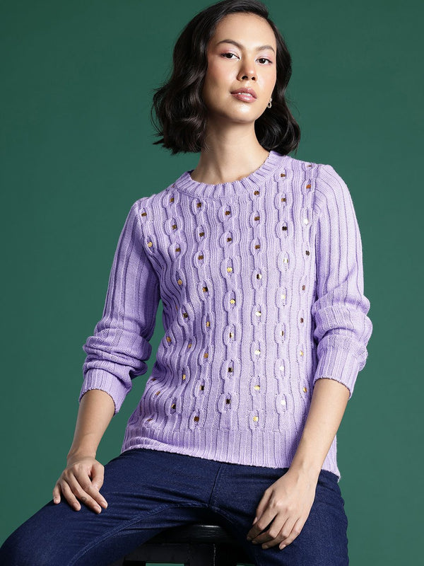 DressBerry Self-Designed Embellished Sweaters