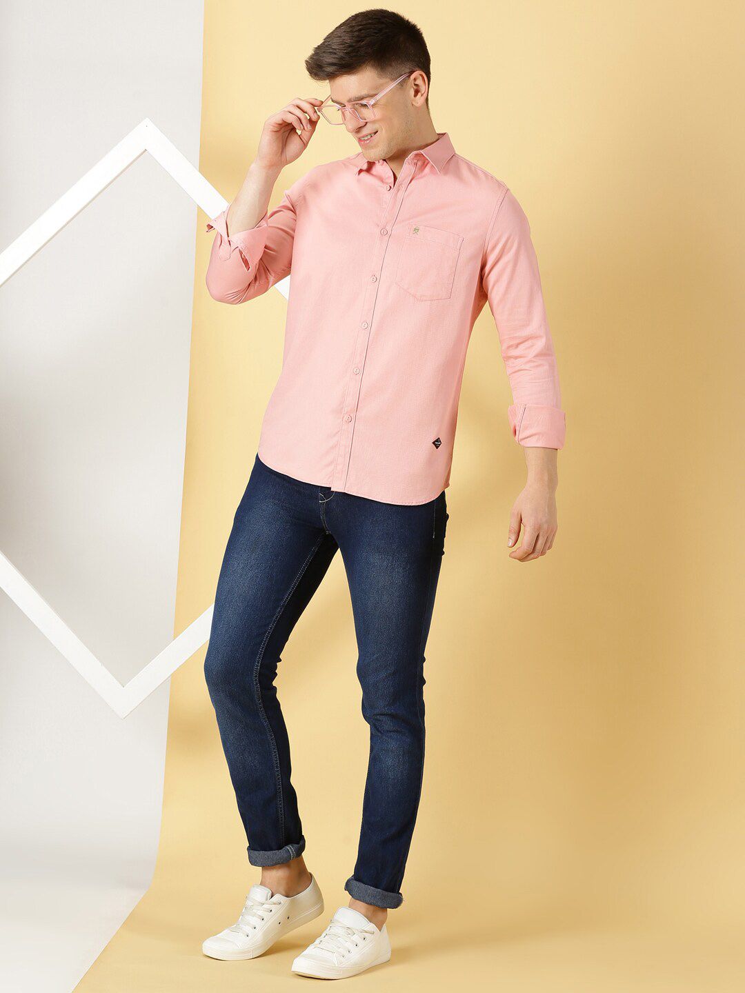 Thomas Scott Men Standard Slim Fit Flannel Weave Pure Cotton Casual Shirt