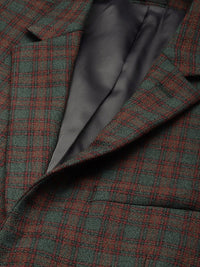 Park Avenue Checked Notched Lapel Collar Slim Fit Formal Blazer