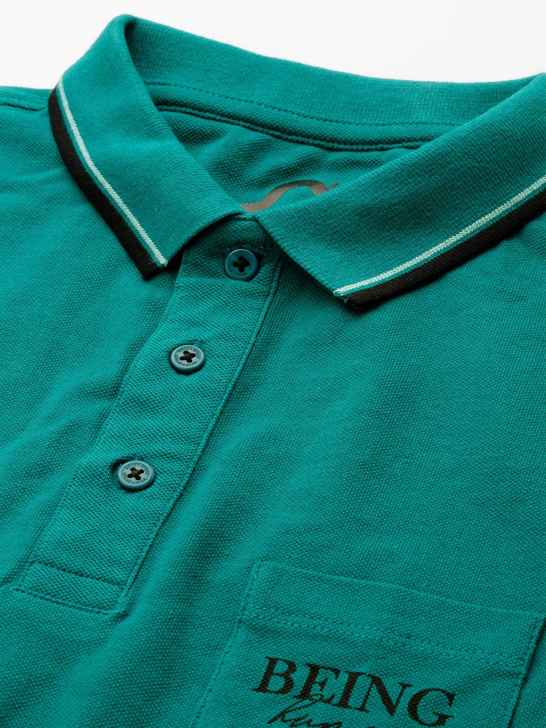 Being Human Polo Collar Pure Cotton T-shirt with Pocket
