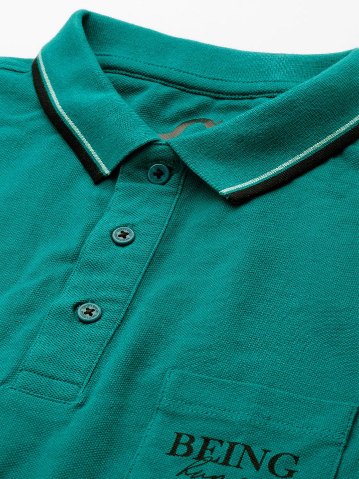 Being Human Polo Collar Pure Cotton T-shirt with Pocket