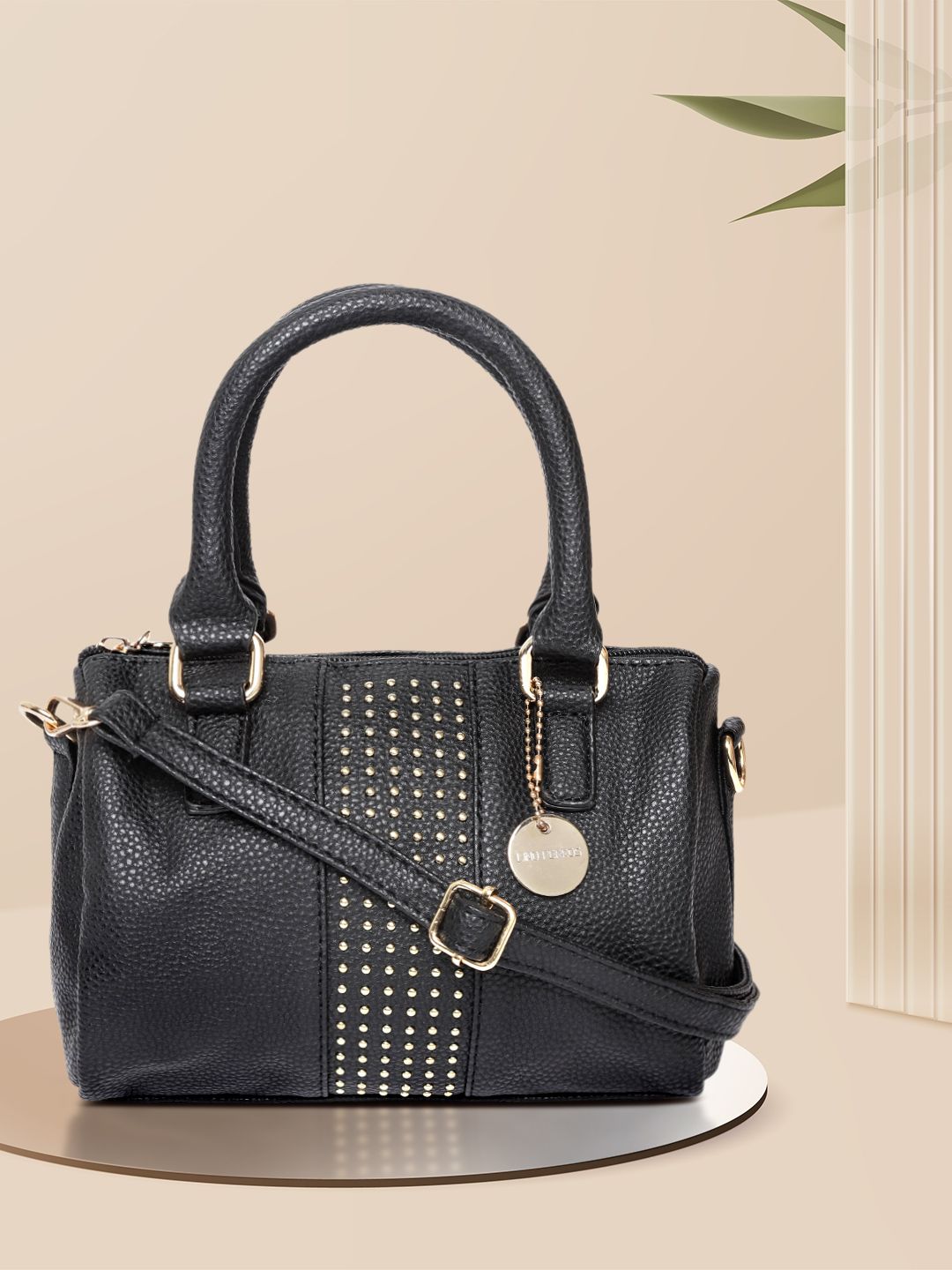 Lino Perros Black Solid Handheld Bag