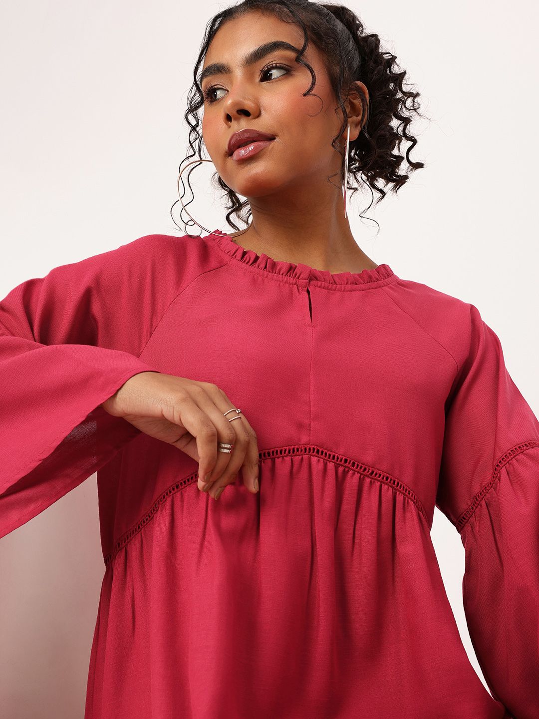DressBerry Let's Time Travel to Retro Land Flowy Dress with Gathers Detail