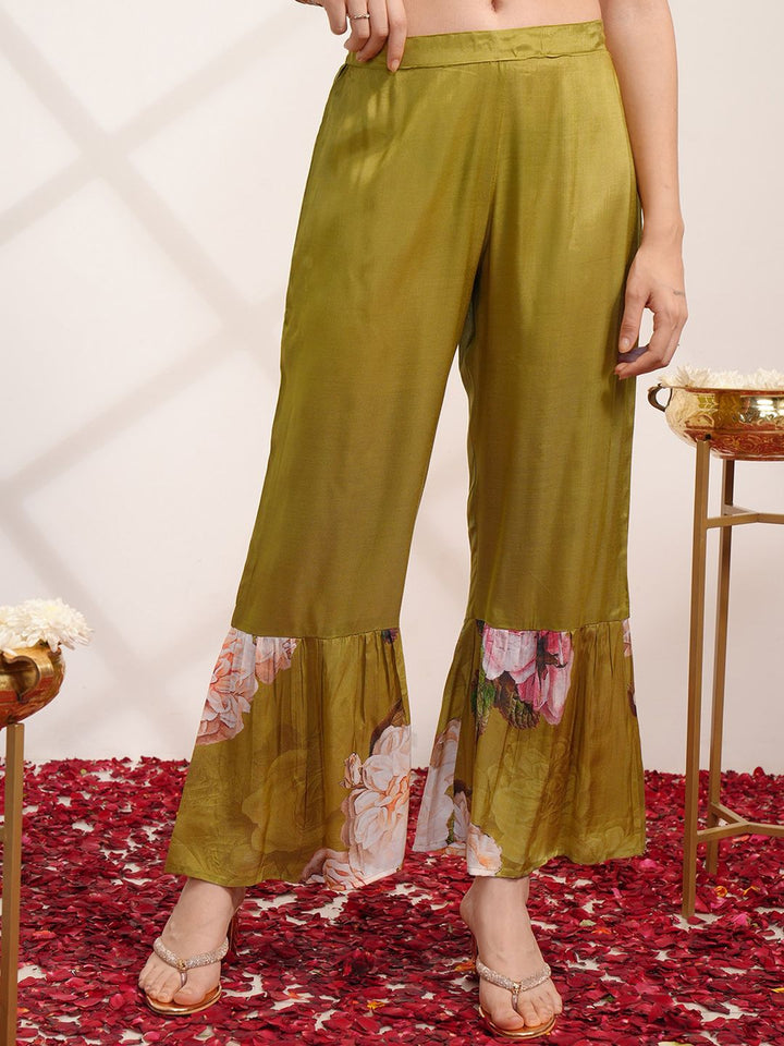 Vishudh V Neck Floral Printed Angrakha Beads and Stones Kurta Set