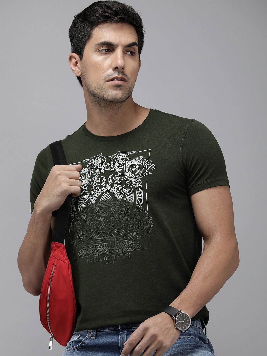 SPYKAR Graphic Printed Slim Fit T-shirt