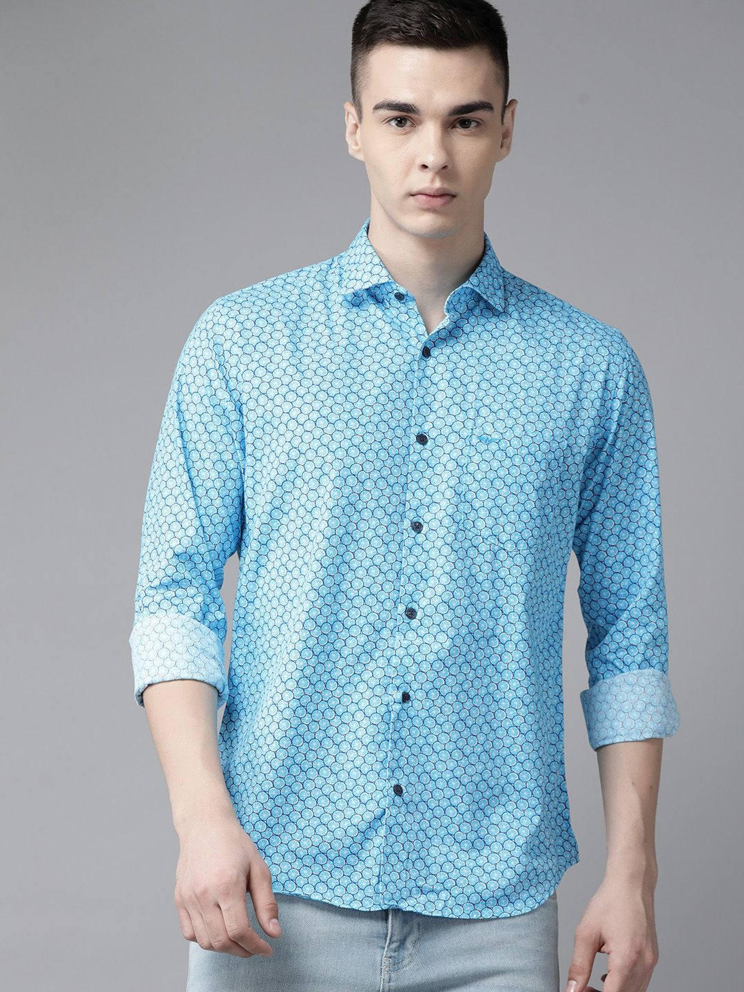 Park Avenue Men Slim Fit Pure Cotton Printed Casual Shirt