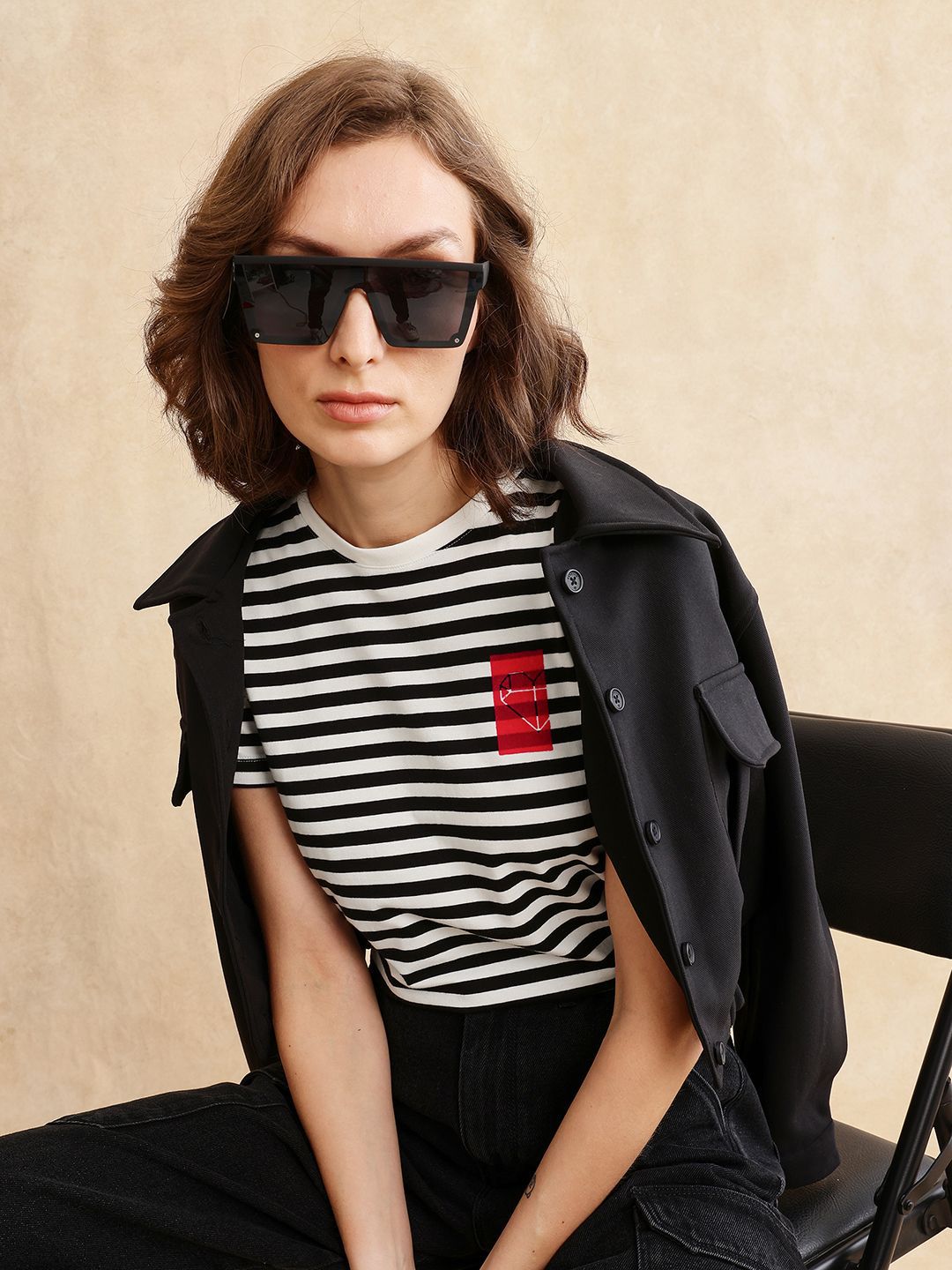 RAREISM Women Printed Pockets T-shirt