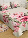 Myntra Elegant Homes Berwarna Krim Bunga 300 TC Cadar King dengan 2 Sarung Bantal