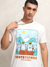 HIGHLANDER Men Graphic Printed Round Neck Relaxed Fit T-shirt