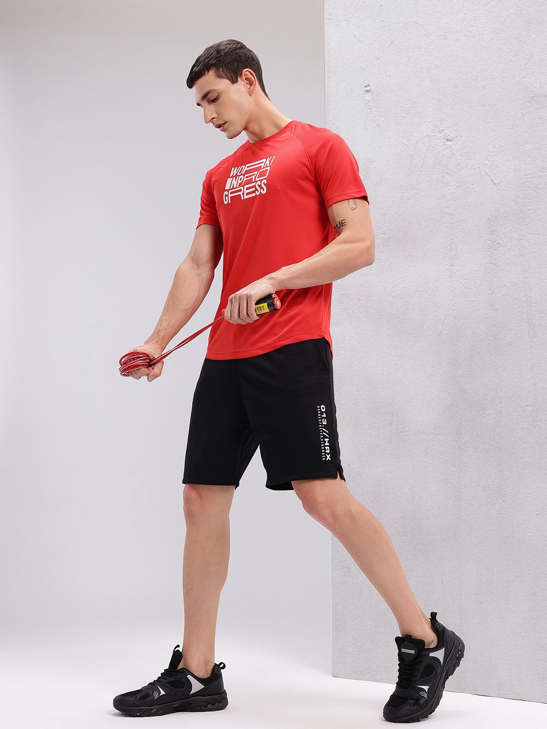 HRX by Hrithik Roshan Typography Print Rapid-Dry Training T-shirt