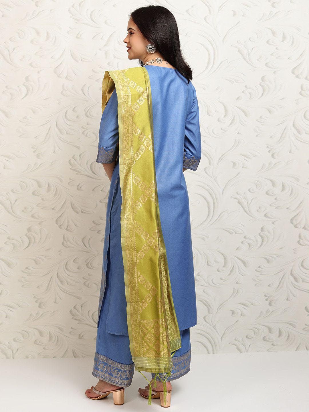 Vishudh Women Ethnic Motifs Regular Kurta with Palazzos & With Dupatta