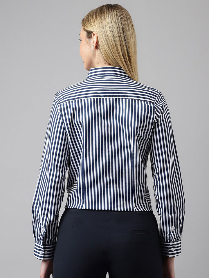 Hancock Striped Spread Collar Pure Cotton Formal Shirt