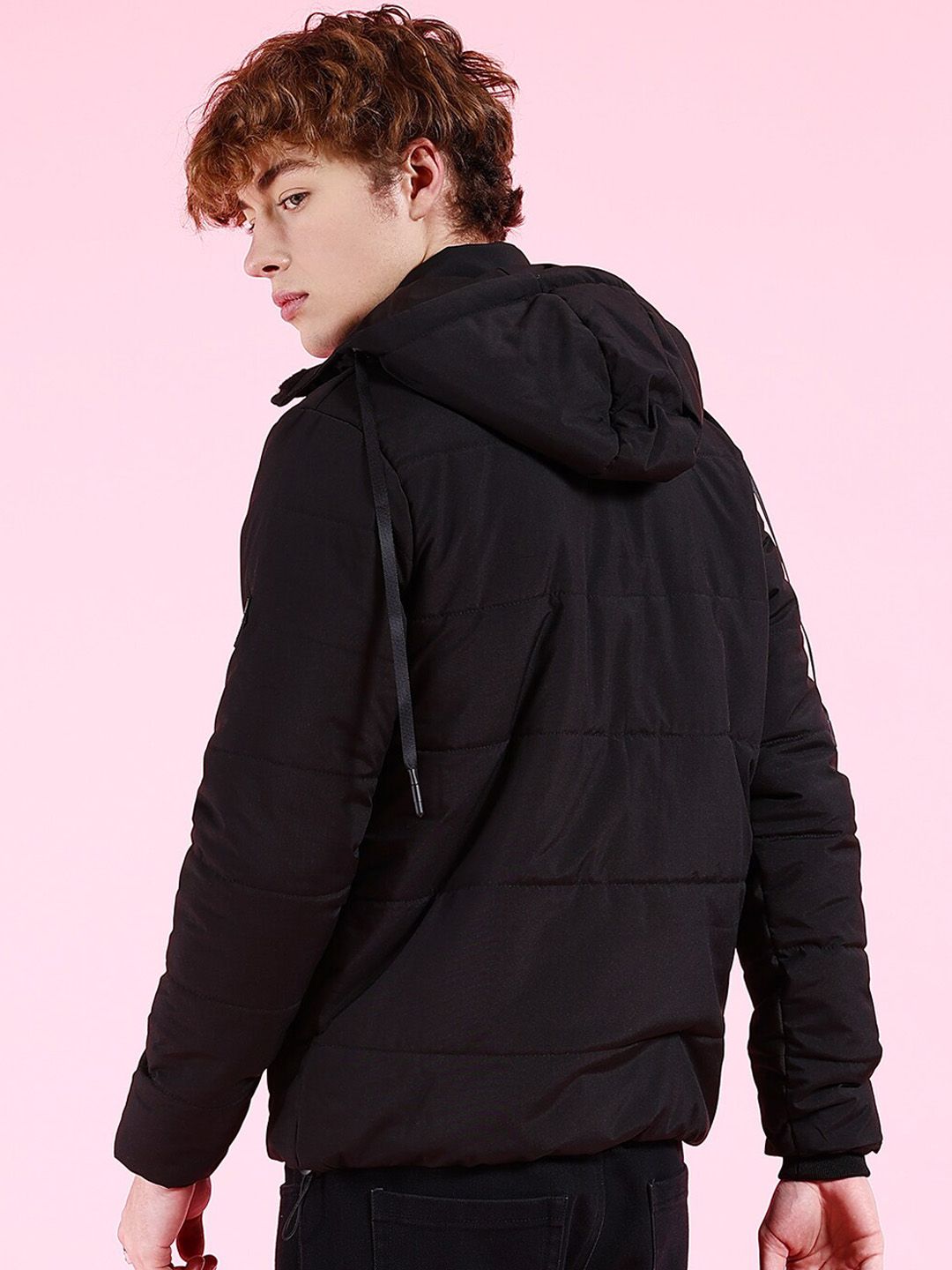 The Indian Garage Co Men Colourblock Hooded Puffer Jacket
