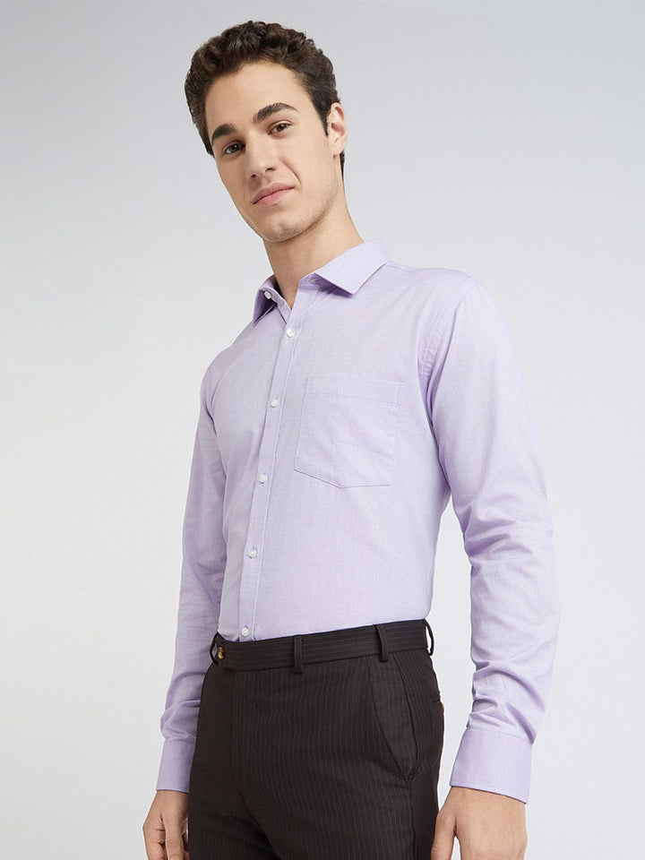 Park Avenue Self Design Pure Cotton Slim Fit Opaque Formal Shirt