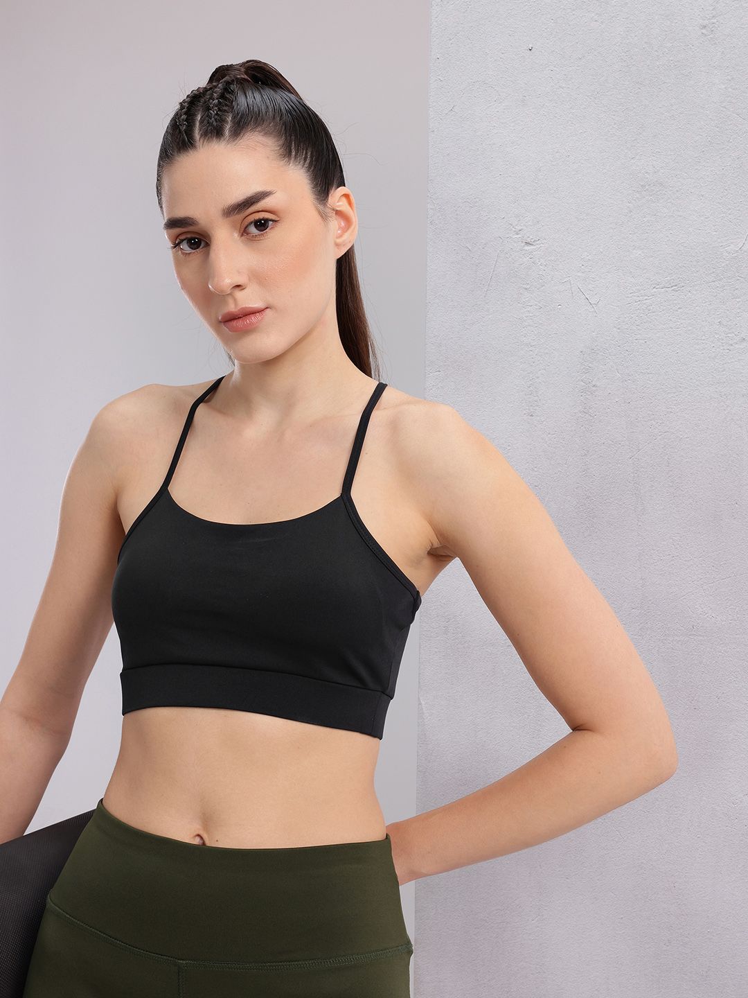 HRX by Hrithik Roshan Styled Back Full Coverage Lightly Padded Yoga Bra KY104_03_A