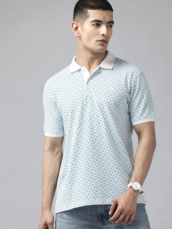 Park Avenue Printed Polo Collar Slim Fit T-Shirt