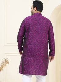 SOJANYA PLUS Men Violet & Black Printed Kurta