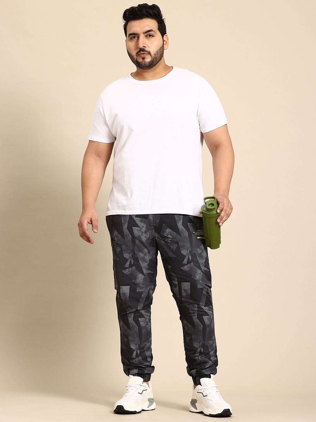 Being Human Plus Size Geometric Printed Joggers