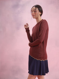 DressBerry Acrylic Solid Pullover