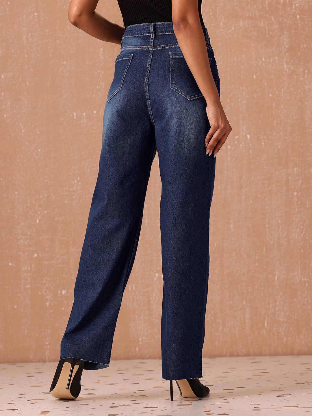 all about you Women Straight Fit High-Rise Light Fade Stretchable Jeans