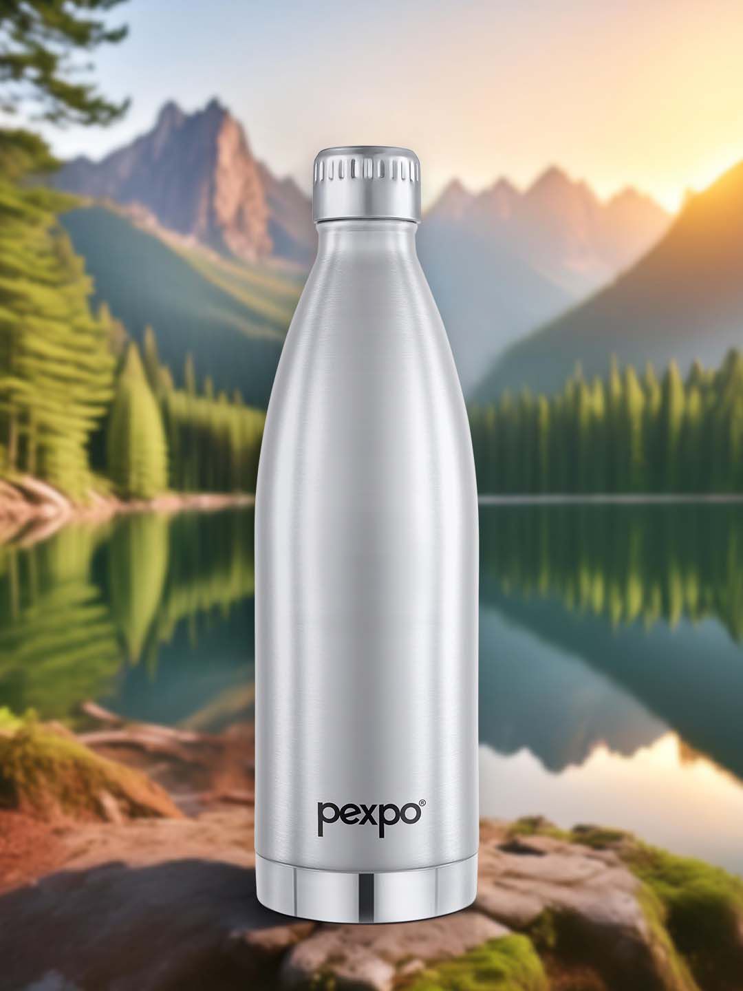 Pexpo Extreme Silver ISI Certified Thermosteel Hot & Cold Insulated Water Bottle 830ml